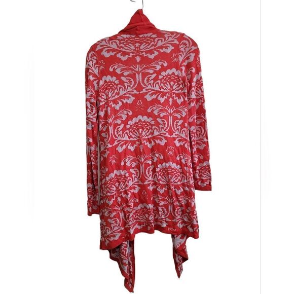 Kate and Mallory Design Womens Orange and Tan Cardigan Sweater Sz Small - Picture 2 of 7